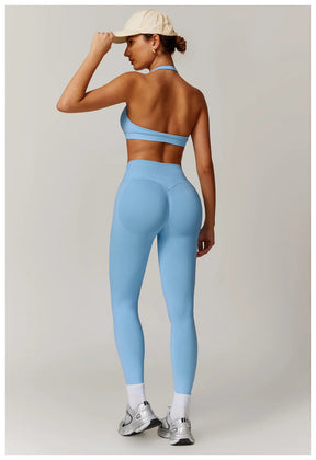 Women's Seamless 2-Piece Yoga Set – Long Sleeve Jacket &amp; High-Waist Leggings Gym Workout