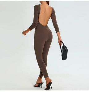 Women's Fitness Romper – Long Sleeve Yoga &amp; Gym Workout Jumpsuit