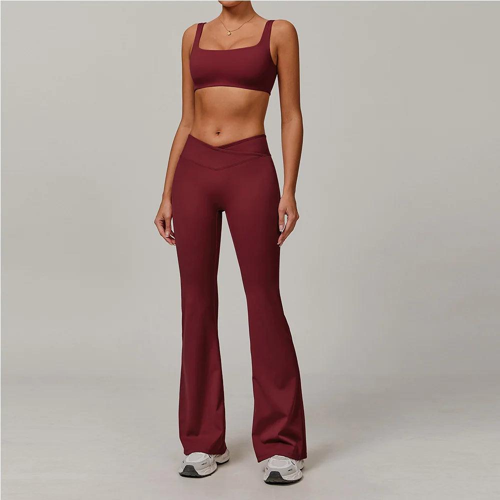 Women's 2-Piece Yoga Set – Gym, Running &amp; Fitness Activewear with Sports Bra &amp; Leggings