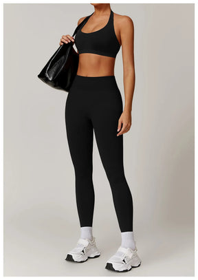 Women's Seamless 2-Piece Yoga Set – Long Sleeve Jacket &amp; High-Waist Leggings Gym Workout