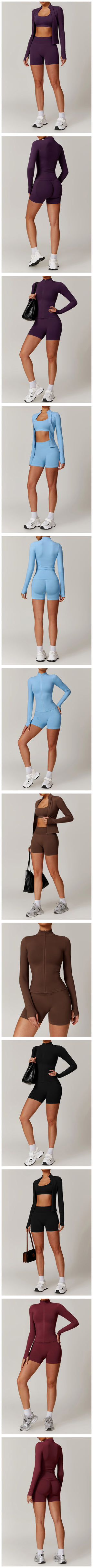 Women's Seamless 2-Piece Yoga Set – Long Sleeve Jacket &amp; High-Waist Leggings Gym Workout