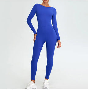 Women's Fitness Romper – Long Sleeve Yoga &amp; Gym Workout Jumpsuit