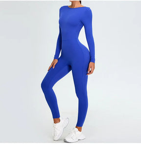 Women's Fitness Romper – Long Sleeve Yoga &amp; Gym Workout Jumpsuit