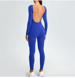 Women's Fitness Romper – Long Sleeve Yoga &amp; Gym Workout Jumpsuit