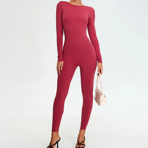 Women's Fitness Romper – Long Sleeve Yoga &amp; Gym Workout Jumpsuit