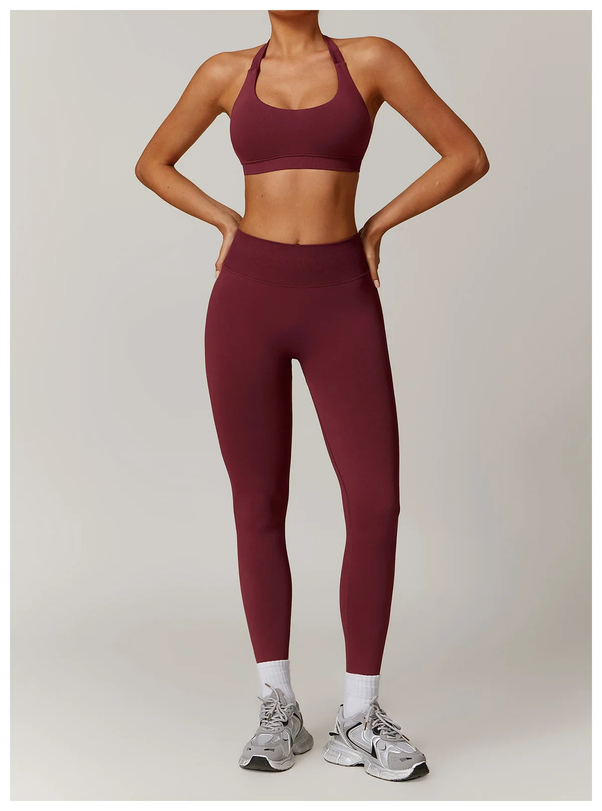 Women's Seamless 2-Piece Yoga Set – Long Sleeve Jacket &amp; High-Waist Leggings Gym Workout