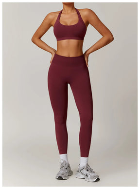 Women's Seamless 2-Piece Yoga Set – Long Sleeve Jacket &amp; High-Waist Leggings Gym Workout
