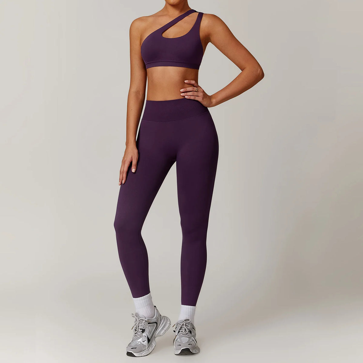 Women's Seamless 2-Piece Yoga Set – Long Sleeve Jacket &amp; High-Waist Leggings Gym Workout