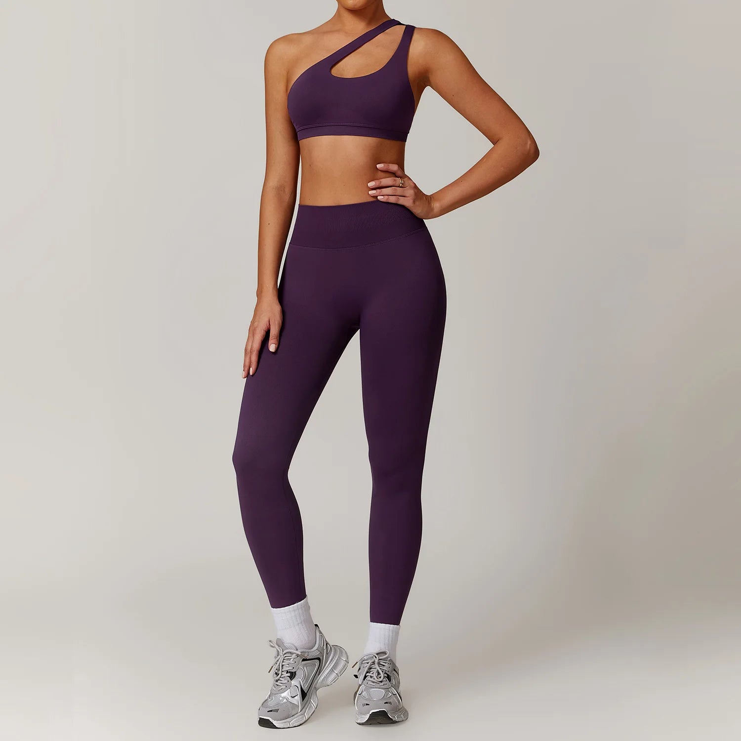 Women's Seamless 2-Piece Yoga Set – Long Sleeve Jacket &amp; High-Waist Leggings Gym Workout