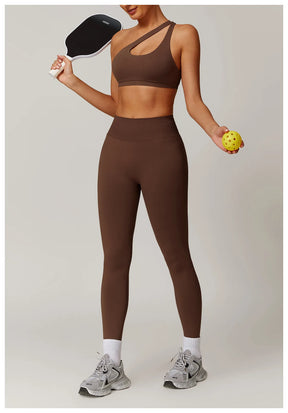 Women's Seamless 2-Piece Yoga Set – Long Sleeve Jacket &amp; High-Waist Leggings Gym Workout
