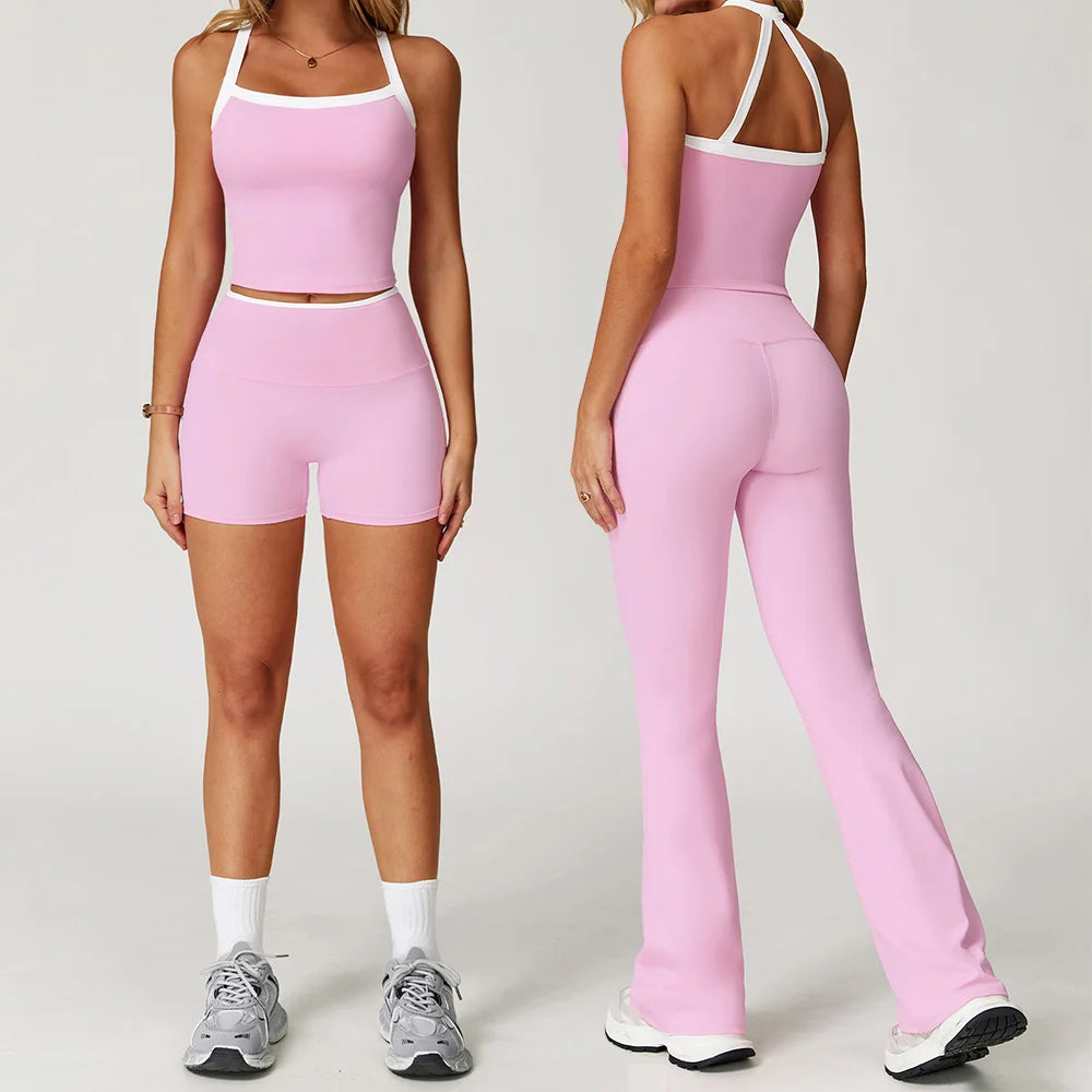 Women's 2-Piece Yoga Set – High Waist Bell-Bottoms Workout &amp; Fitness Tracksuit