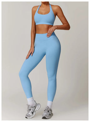 Women's Seamless 2-Piece Yoga Set – Long Sleeve Jacket &amp; High-Waist Leggings Gym Workout