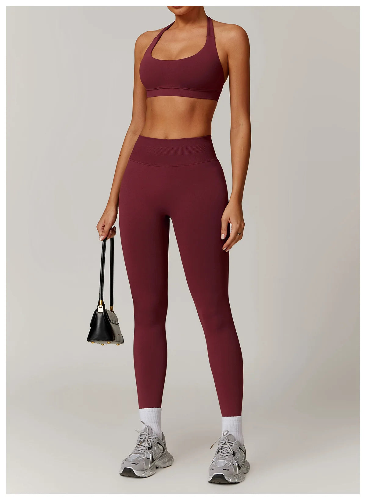 Women's Seamless 2-Piece Yoga Set – Long Sleeve Jacket &amp; High-Waist Leggings Gym Workout