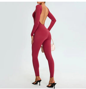 Women's Fitness Romper – Long Sleeve Yoga &amp; Gym Workout Jumpsuit