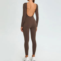 Women's Fitness Romper – Long Sleeve Yoga &amp; Gym Workout Jumpsuit