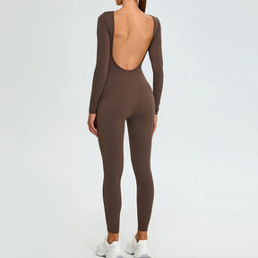 Women's Fitness Romper – Long Sleeve Yoga &amp; Gym Workout Jumpsuit