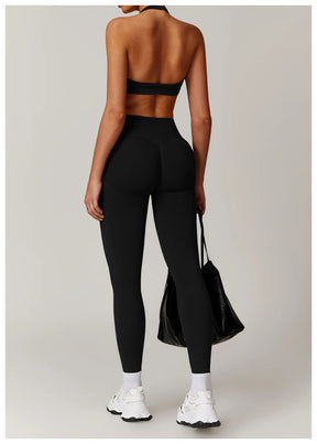 Women's Seamless 2-Piece Yoga Set – Long Sleeve Jacket &amp; High-Waist Leggings Gym Workout