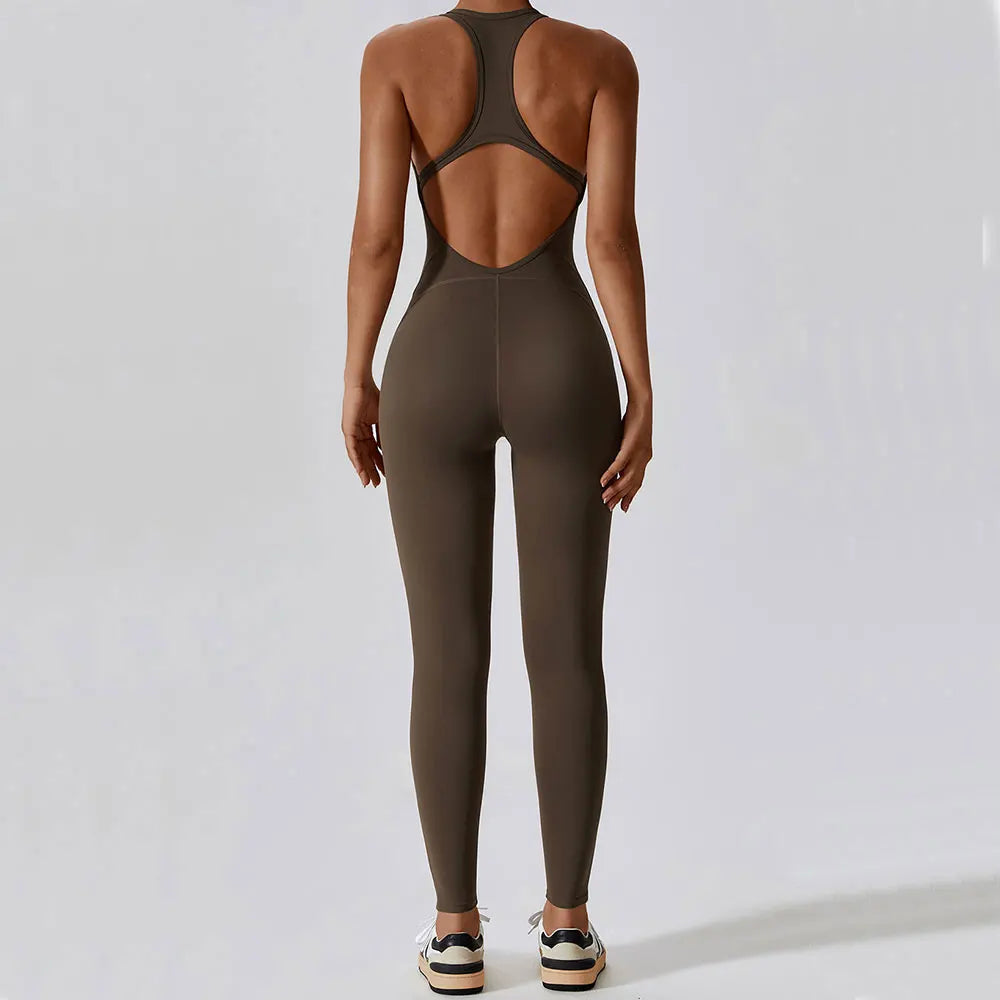Women's Backless Gym Jumpsuit