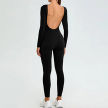 Women's Fitness Romper – Long Sleeve Yoga &amp; Gym Workout Jumpsuit