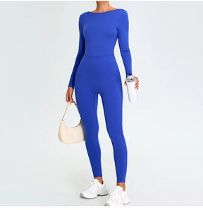 Women's Fitness Romper – Long Sleeve Yoga &amp; Gym Workout Jumpsuit