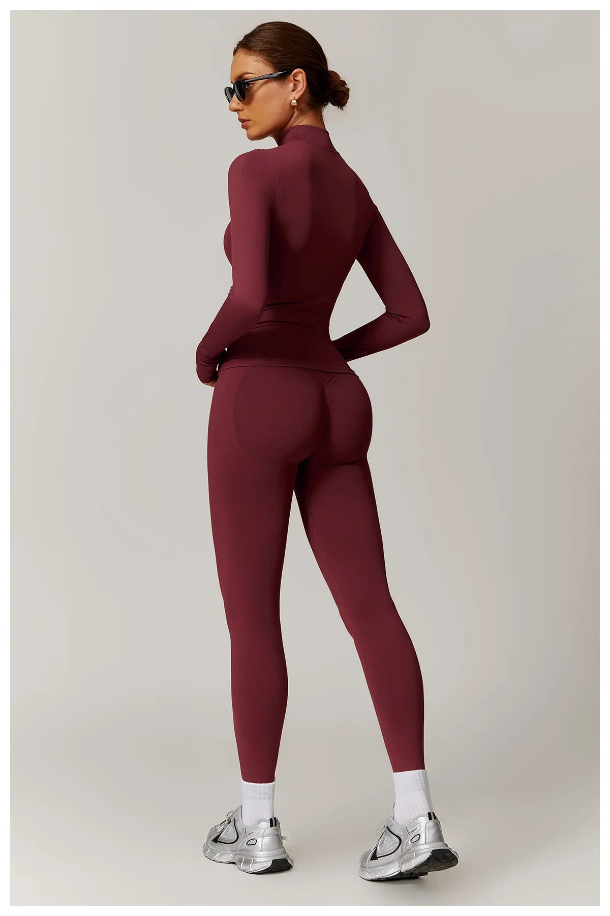 Women's Seamless 2-Piece Yoga Set – Long Sleeve Jacket &amp; High-Waist Leggings Gym Workout