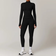 Women's Seamless 2-Piece Yoga Set – Long Sleeve Jacket &amp; High-Waist Leggings Gym Workout