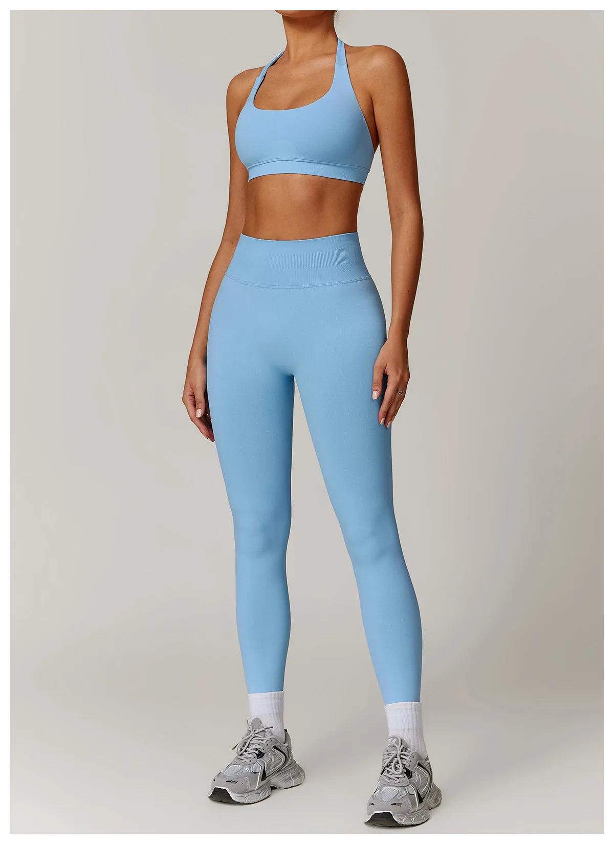 Women's Seamless 2-Piece Yoga Set – Long Sleeve Jacket &amp; High-Waist Leggings Gym Workout