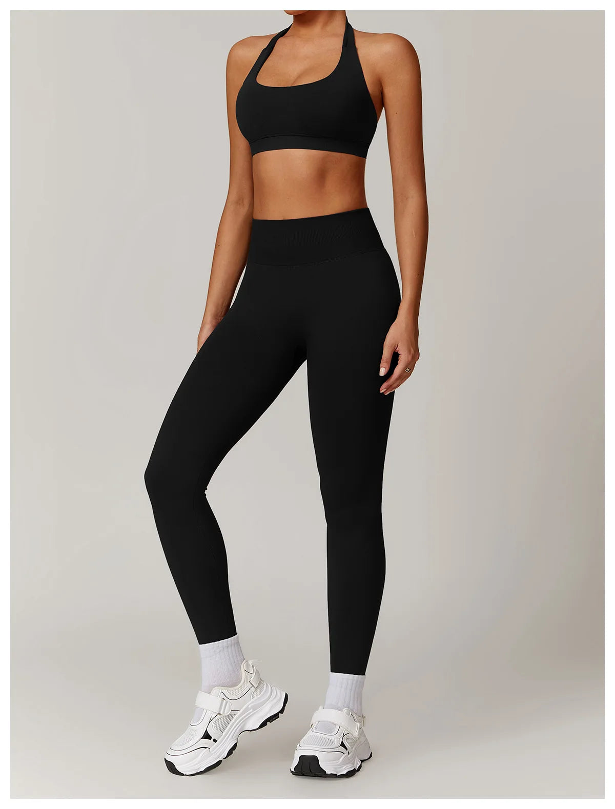 Women's Seamless 2-Piece Yoga Set – Long Sleeve Jacket &amp; High-Waist Leggings Gym Workout