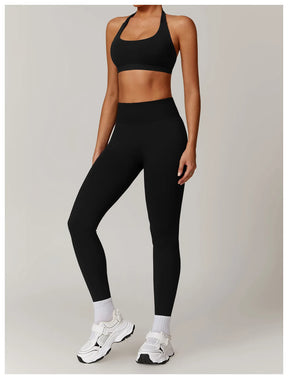 Women's Seamless 2-Piece Yoga Set – Long Sleeve Jacket &amp; High-Waist Leggings Gym Workout
