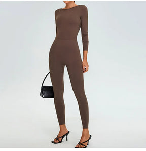 Women's Fitness Romper – Long Sleeve Yoga &amp; Gym Workout Jumpsuit
