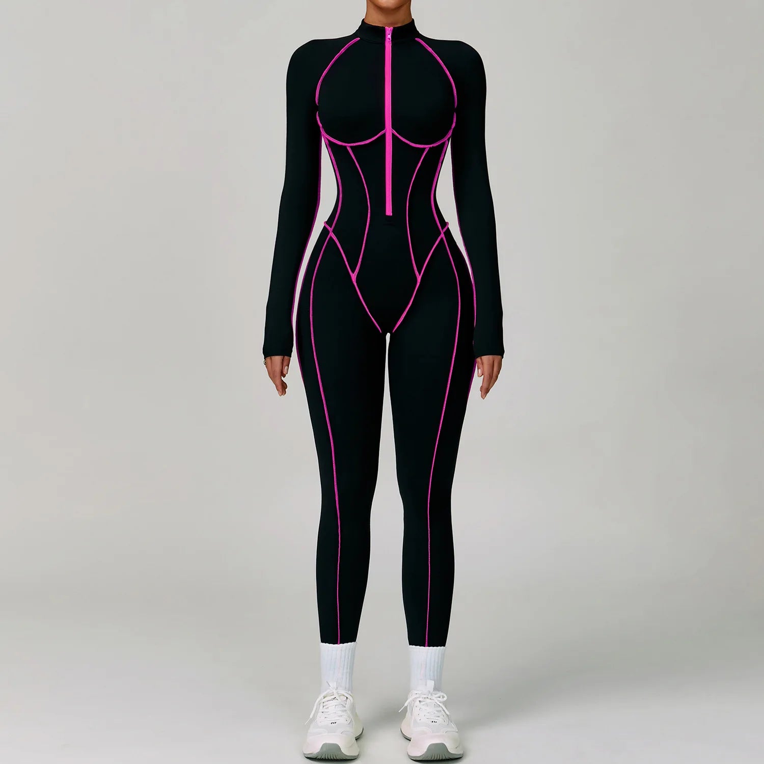 Women's Zipper Romper Jumpsuit