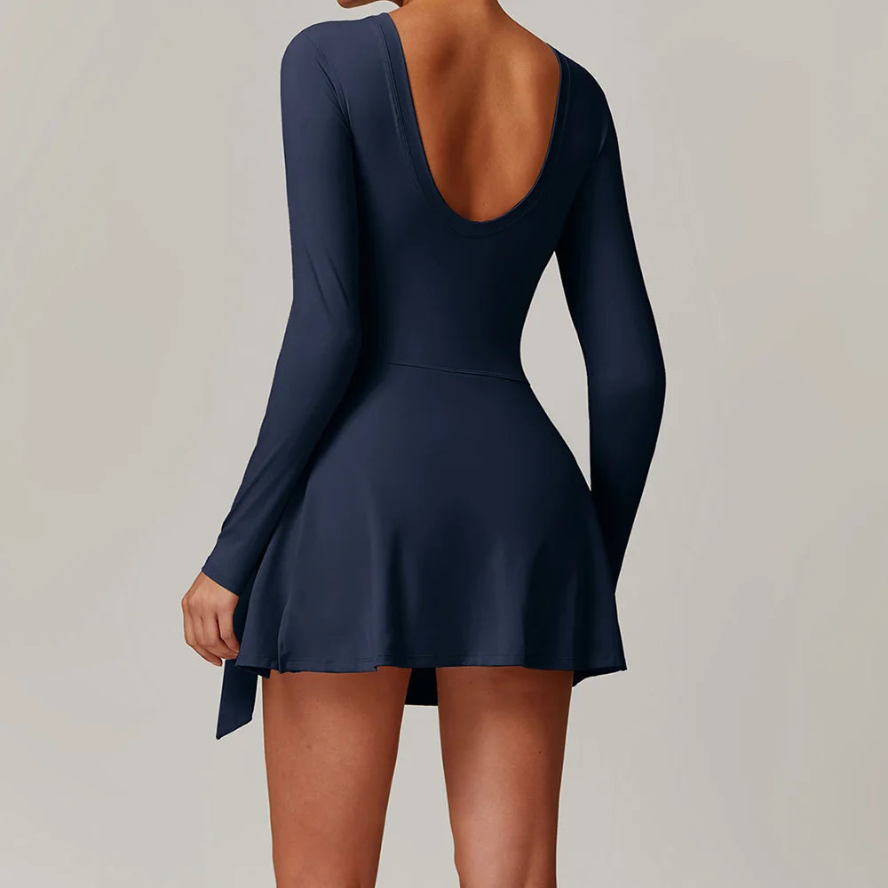Women's Short Sports Jumpsuit – Long Sleeve One-Piece